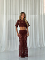 CROCHET FLOWER MAXI SET |CHOCOLATE