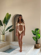 CRINKLE HOOP BIKINI SET- VANILLA