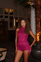 GRACE RUFFLE LACE SHORTS | PLUM