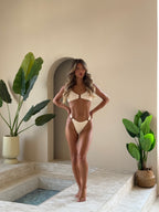 CRINKLE HOOP BIKINI SET- VANILLA