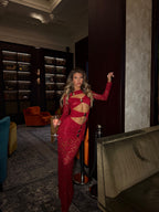 MOLLY LACE MAXI DRESS | RED