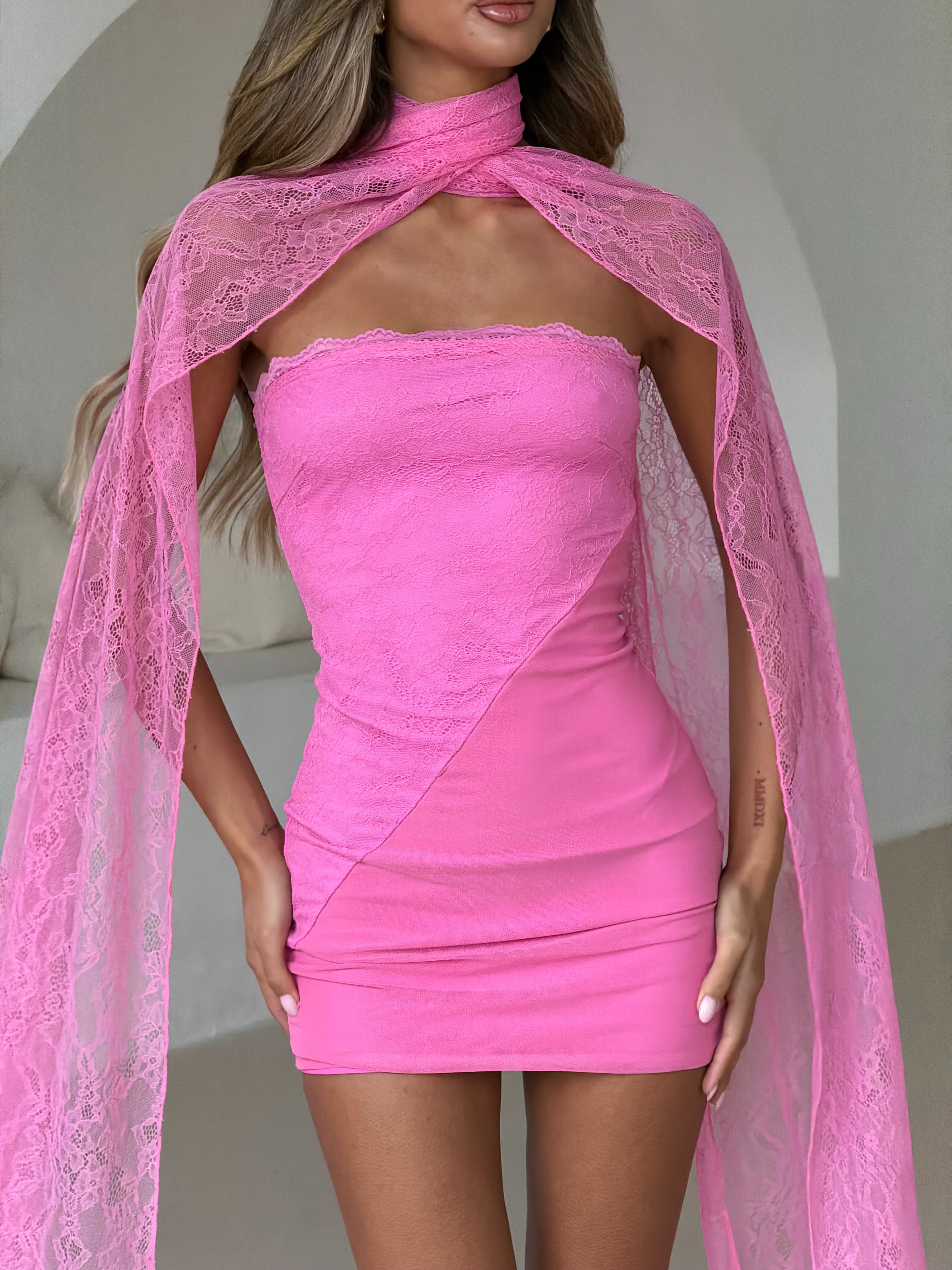 PINK LACE MINI & SCARF