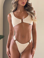 CRINKLE HOOP BIKINI SET- VANILLA