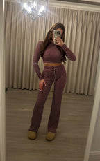 BURGUNDY STRIPED SET