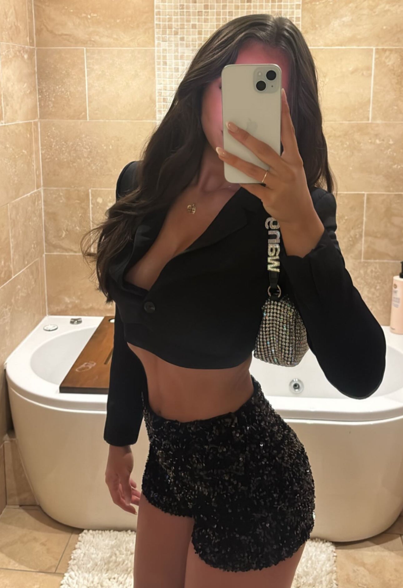 BLACK SEQUIN MINI SHORTS